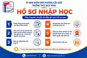 THÔNG BÁO VỀ HỒ SƠ NHẬP HỌC LỚP 6 NĂM HỌC 2026-2027
