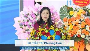 KỶ NIỆM 70 NĂM THÀNH LẬP THCS DỊCH VỌNG VÀ NHẬN HUÂN CHƯƠNG LĐ HẠNG BA_PHÁT BIỂU CỦA Đ/C PHƯƠNG HOA
