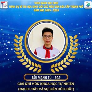 🌟 BÙI ANH TÚ VÀ HÀNH TRÌNH CHINH PHỤC GIẢI NHÌ HỌC SINH GIỎI THÀNH PHỐ MÔN KHOA HỌC TỰ NHIÊN🌟