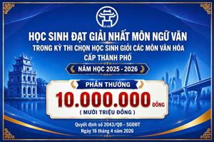 🌟 TRAO THƯỞNG HỌC SINH ĐẠT GIẢI NHẤT THÀNH PHỐ MÔN NGỮ VĂN NĂM HỌC 2025 – 2026 🌟