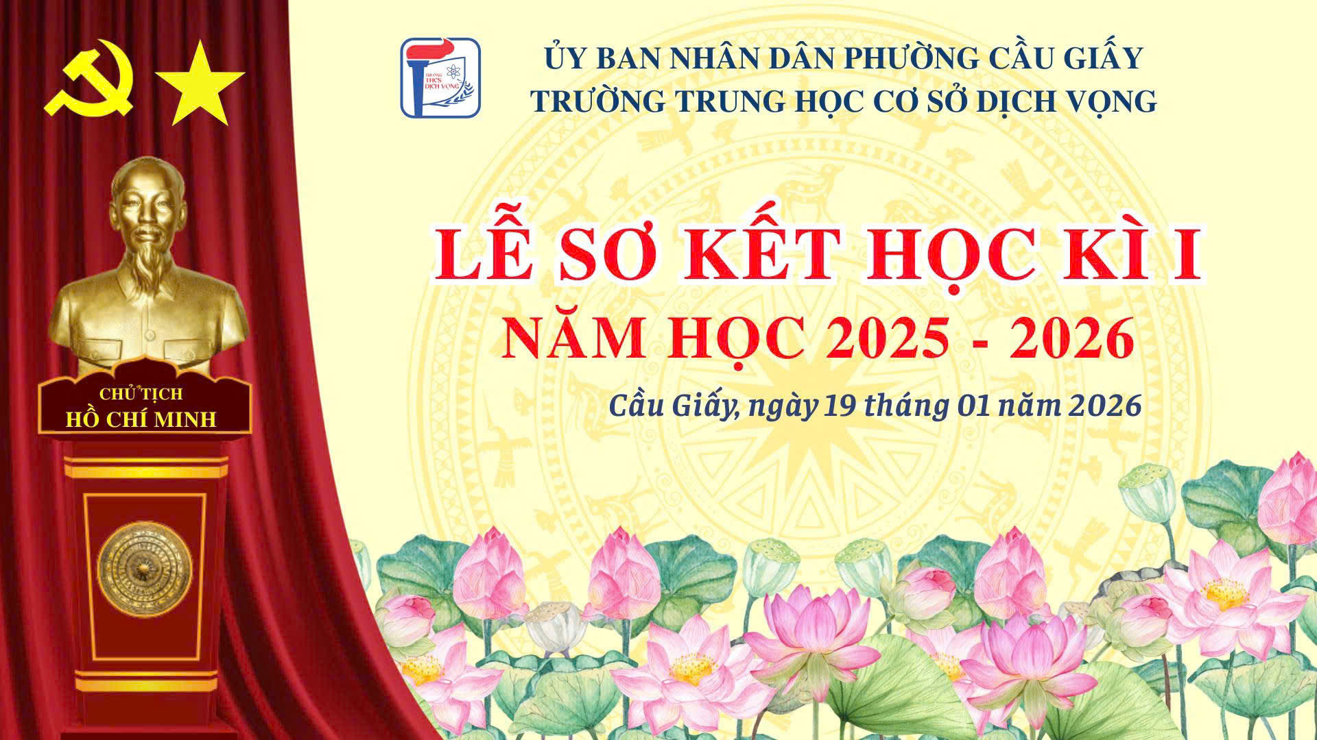 🌟 TRƯỜNG THCS DỊCH VỌNG SƠ KẾT HỌC KÌ I - NĂM HỌC 2025 – 2026 ✨ Viết tiếp truyền thống  – Vững bước tương lai