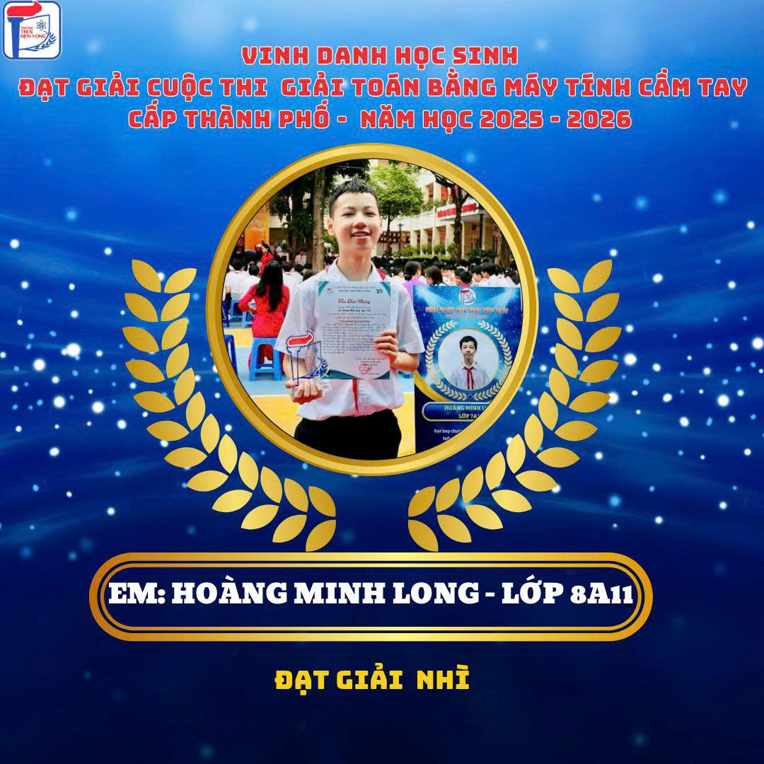 🔥🧮 HỌC SINH DỊCH VỌNG XUẤT SẮC GIÀNH GIẢI NHÌ CUỘC THI GIẢI TOÁN TRÊN MÁY TÍNH CẦM TAY CẤP THÀNH PHỐ 🔥🧮
